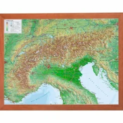 RELIEF ALPEN 1:2.4MIO MIT HOLZRAHMEN - Karte^ Wandkarten Und Poster