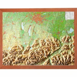 Wandkarten Und Poster*RELIEF BAYERISCHES OBERLAND 1:400.000 MI - Karte