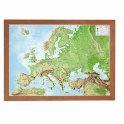 RELIEF EUROPA 1:16 MIO MIT HOLZRAHMEN - Karte^ Wandkarten Und Poster