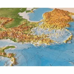 Wandkarten Und Poster*RELIEF MITTELMEER 1:5.5MIO MIT NATURHOLZRAHMEN - Wand Karte