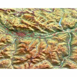 RELIEF TIROL 1:325.000 - Karte^ Wandkarten Und Poster