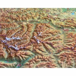 Wandkarten Und Poster*RELIEF TIROL 1:325.000 MIT NATURHOLZRAHMEN - Karte