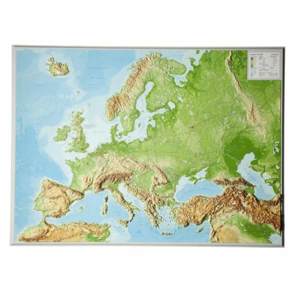 Wandkarten Und Poster*RELIEFKARTE EUROPA GROSS 1 : 8.000.000 - Karte