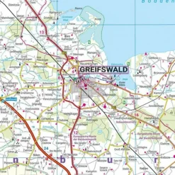 RÜGEN - MECKLENBURG-VORPOMMERN, STRAßEN- UND FREIZEITKARTE - Straßenkarte^ Straßenkarten|Straßenkarten