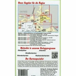 Fahrradkarten|Wanderkarten Und Winterkarten*RÜGEN, BERGEN, GÖHREN, BAABE, BINZ, SELL - Wanderkarte