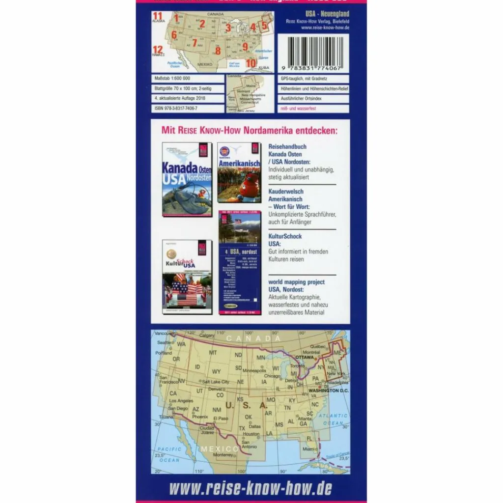 RKH WMP USA 05 NEUENGLAND 1:600.000 - Straßenkarte^ Straßenkarten|Straßenkarten