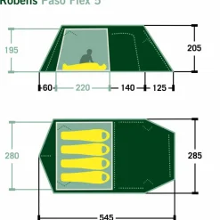 Robens 4-Personen-Zelte|3-Jahreszeiten-Zelte*PASO FLEX 5 - Familienzelt