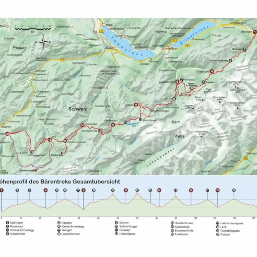 Wanderführer*SCHWEIZ: BÄRENTREK VON MEIRINGEN NACH GSTAAD - Wanderführer