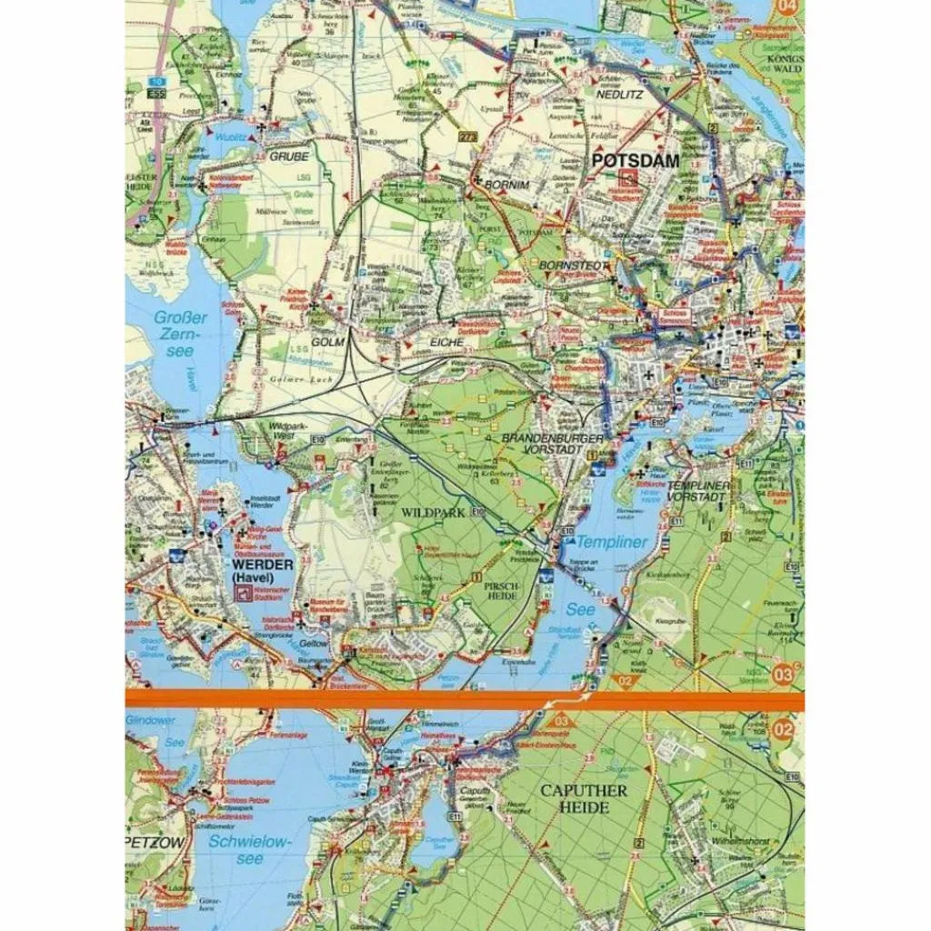 66-SEEN-WEG UM BERLIN, ZICK-ZACK-KARTE - Wanderkarte^ Fahrradkarten|Wanderkarten Und Winterkarten