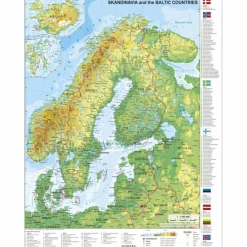 Wandkarten Und Poster*SKANDINAVIEN UND BALTIKUM PHYSISCH - Karte