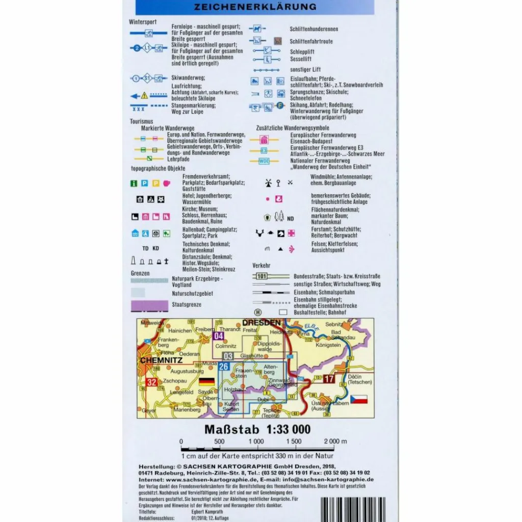 SKIREGION OSTERZGEBIRGE - Winterwanderkarte^ Winterkarten|Wanderkarten Und Winterkarten