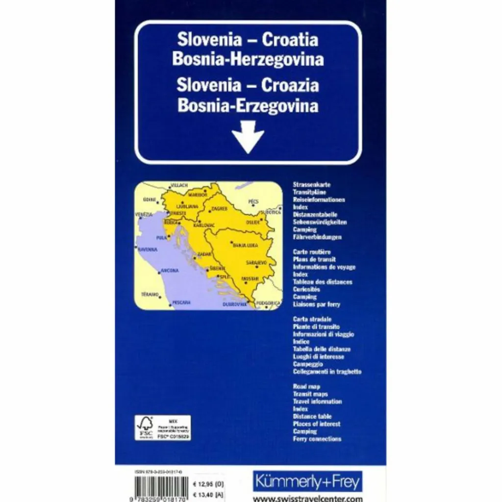 SLOWENIEN - KROATIEN - BOSNIEN-HERZEGOWINA STRASSENKARTE^ Straßenkarten|Straßenkarten