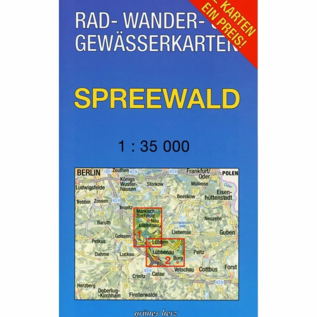 Fahrradkarten|Wanderkarten Und Winterkarten*SPREEWALD 1 : 35 000 - Fahrradkarte
