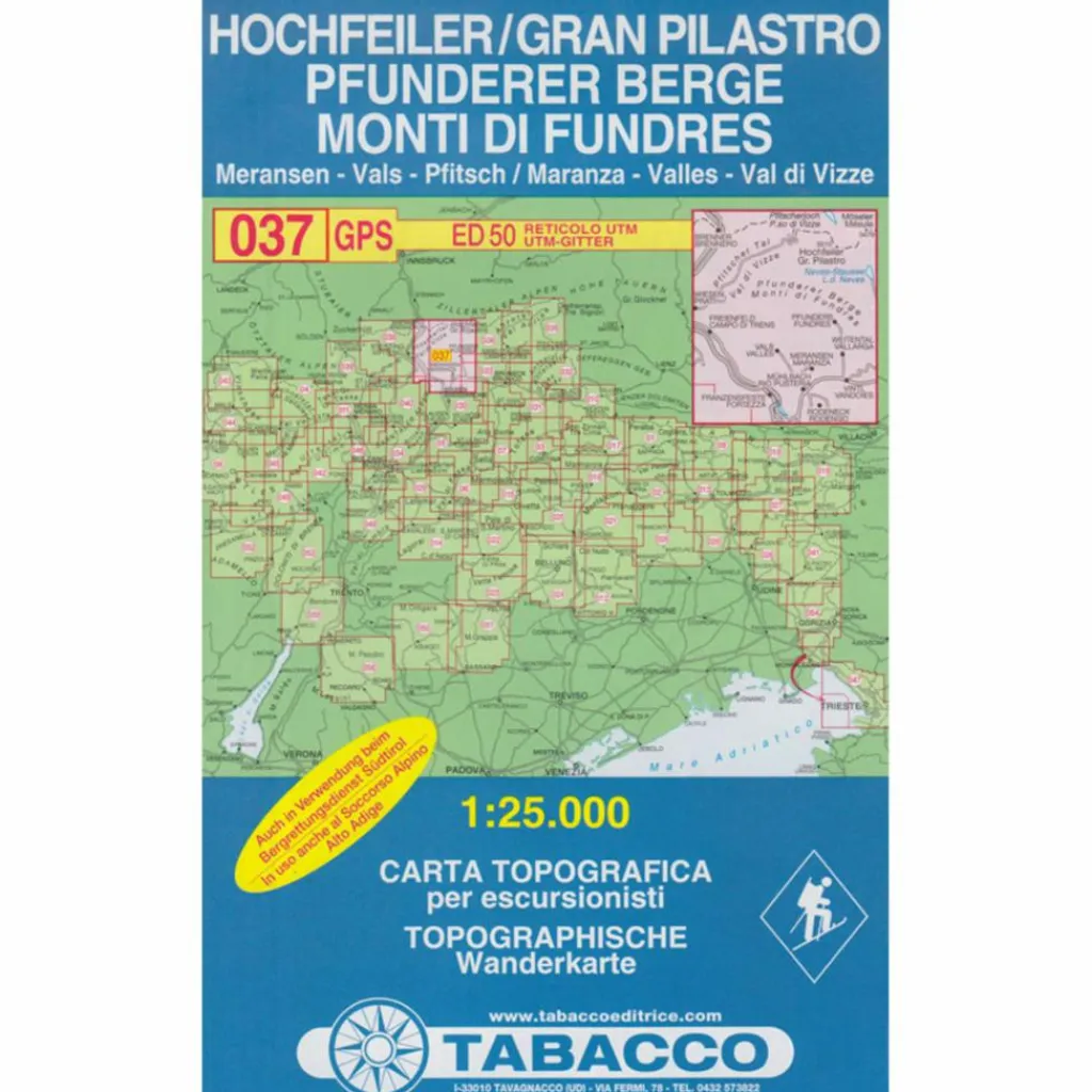 TABACCO 037 HOCHFEILER PFUNDERER BERGE - Wanderkarte^ Wanderkarten Und Winterkarten|Wanderkarten Und Winterkarten