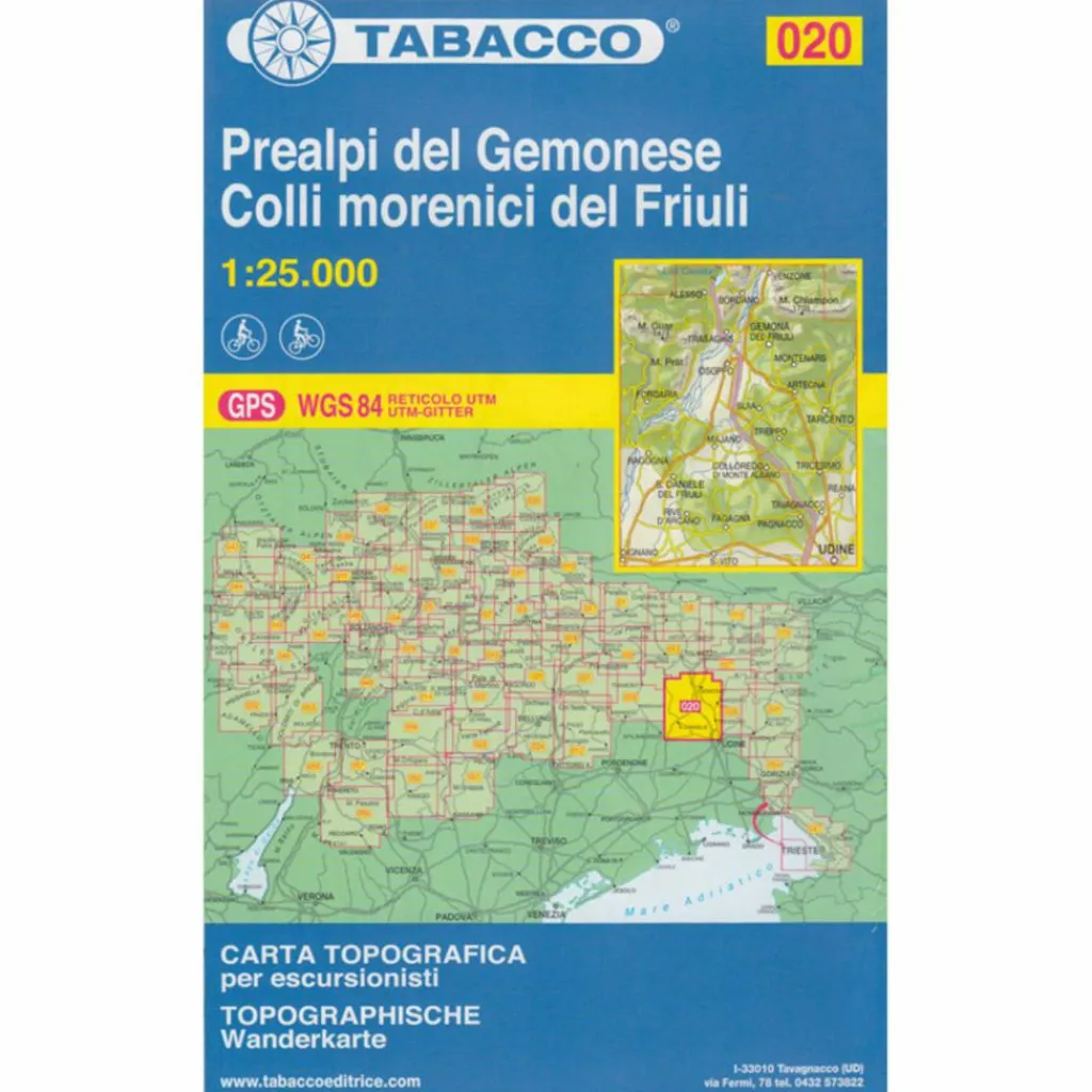 TABACCO 020 PREALPI CARNICHE E GIULIE - Wanderkarte^ Wanderkarten Und Winterkarten|Wanderkarten Und Winterkarten