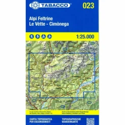 TABACCO WANDERN ALPI FELTRINE 1:25000^ Wanderkarten Und Winterkarten|Wanderkarten Und Winterkarten