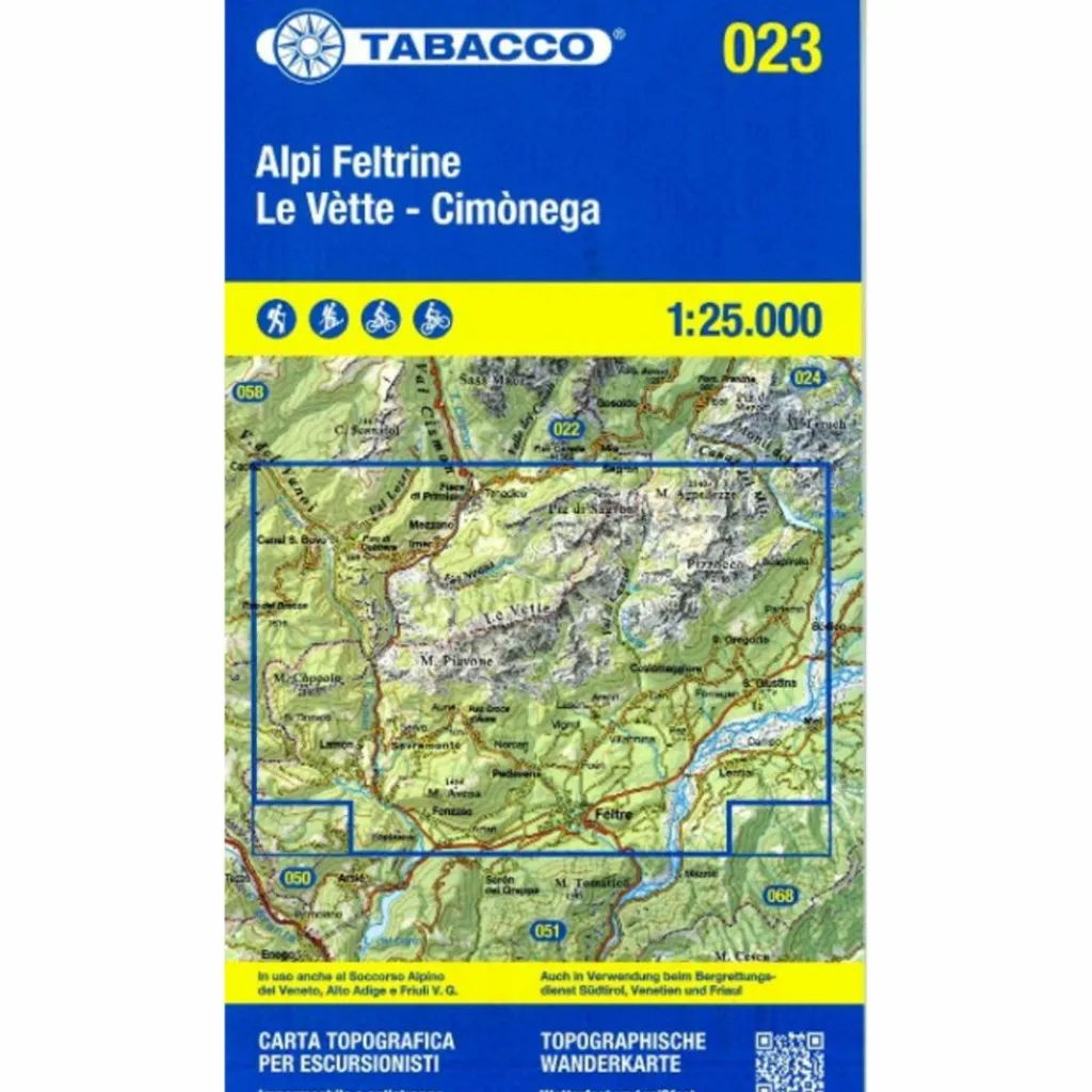 TABACCO WANDERN ALPI FELTRINE 1:25000^ Wanderkarten Und Winterkarten|Wanderkarten Und Winterkarten
