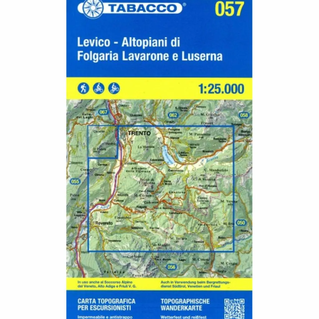 Wanderkarten Und Winterkarten|Wanderkarten Und Winterkarten*TABACCO WANDERN LEVICO ALTOPIANI 1:25000 - Wanderkarte