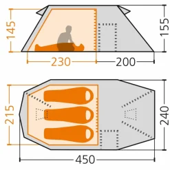 Tatonka 3-Personen-Zelte|3-Jahreszeiten-Zelte*ALASKA 3 DLX - Tunnelzelt