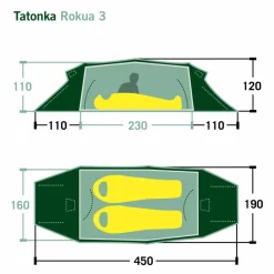 Tatonka 2-Personen-Zelte|3-Jahreszeiten-Zelte*ROKUA 3 - Tunnelzelt