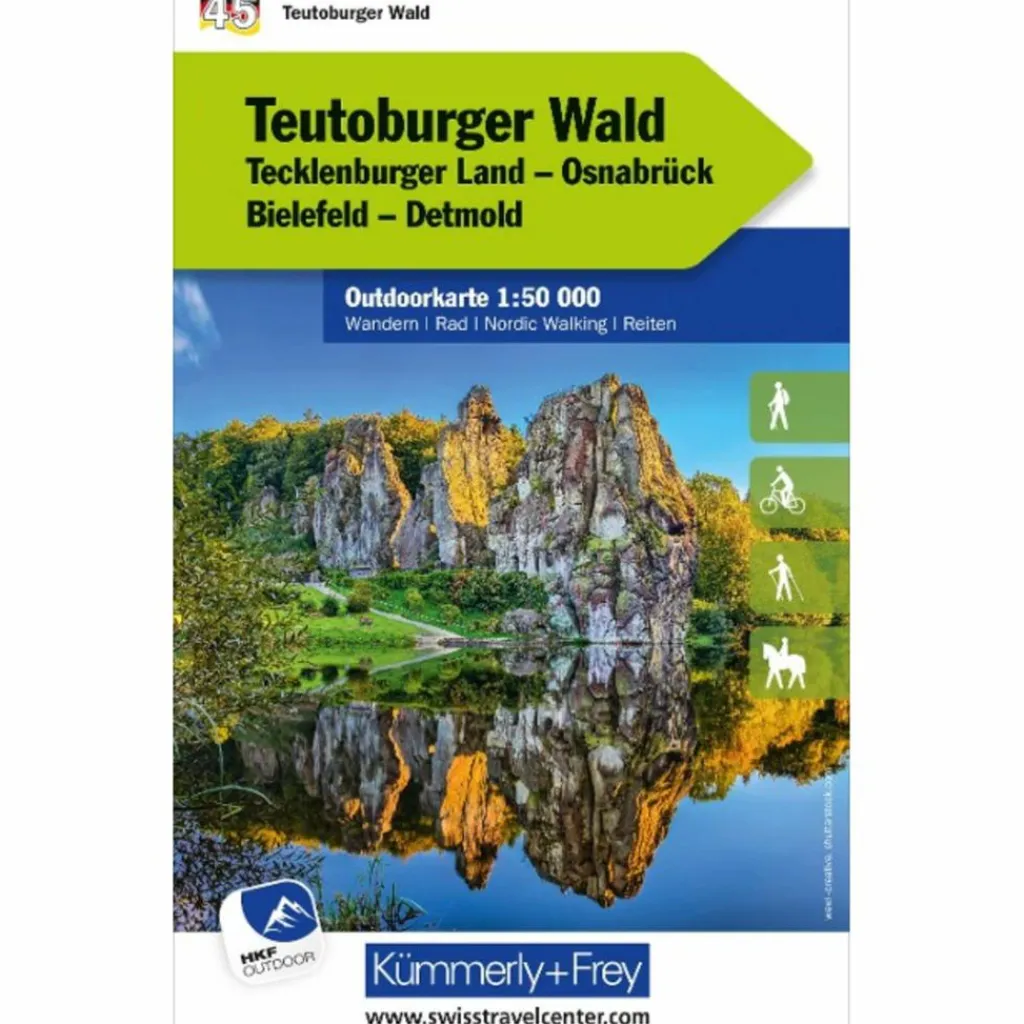 Fahrradkarten|Wanderkarten Und Winterkarten*TEUTOBURGER WALD NR. 45 OUTDOORKARTE DEUTSCHLAND 1:50 000 - Karte