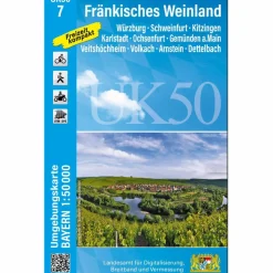 UK50-7 FRÄNKISCHES WEINLAND^ Fahrradkarten|Wanderkarten Und Winterkarten