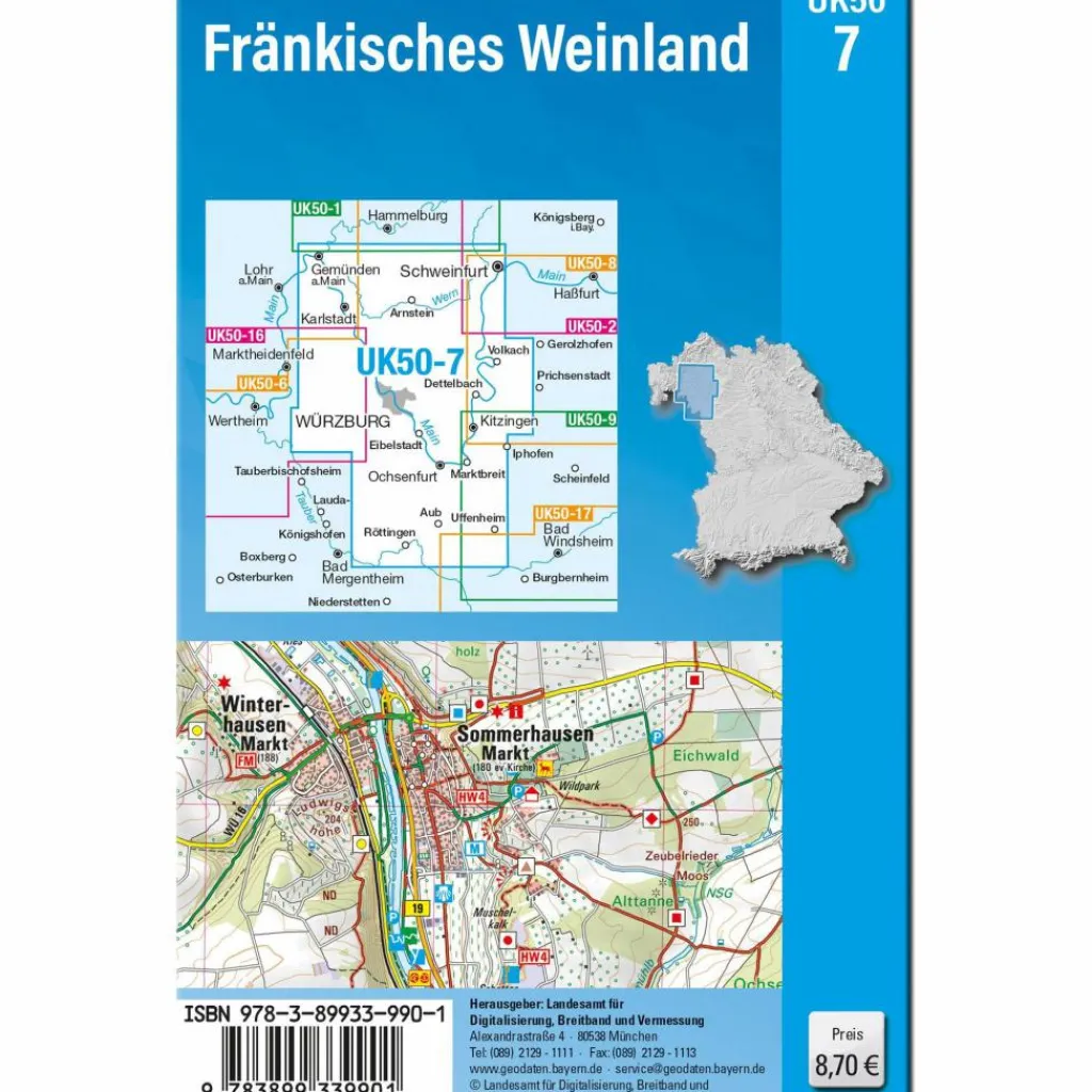 UK50-7 FRÄNKISCHES WEINLAND^ Fahrradkarten|Wanderkarten Und Winterkarten