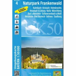 Fahrradkarten|Wanderkarten Und Winterkarten*UK50-4 NATURPARK FRANKENWALD (UMGEBUNGSKARTE 1:50000)