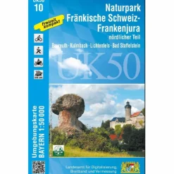 Fahrradkarten|Wanderkarten Und Winterkarten*UK50-10 NATURPARK FRÄNKISCHE SCHWEIZ - FRANKENJURA NORD