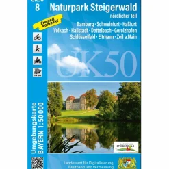 UK50-8 NATURPARK STEIGERWALD, NÖRDLICHER TEIL^ Fahrradkarten|Wanderkarten Und Winterkarten