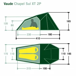 Vaude CHAPEL SUL XT 2P - Tunnelzelt^ 2-Personen-Zelte|Sommerzelte