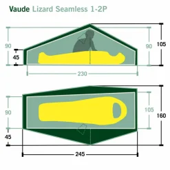 Vaude 1-Personen-Zelte|3-Jahreszeiten-Zelte*LIZARD SEAMLESS 1-2P - Einpersonenzelt