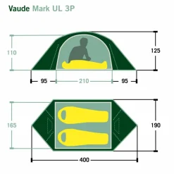 Vaude 2-Personen-Zelte|3-Jahreszeiten-Zelte*MARK UL 3P - Kuppelzelt