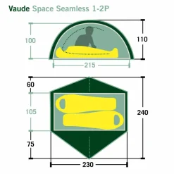 Vaude SPACE SEAMLESS 1-2P - Kuppelzelt^ 1-Personen-Zelte|3-Jahreszeiten-Zelte