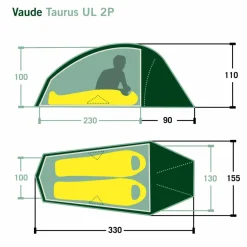 Vaude 2-Personen-Zelte|3-Jahreszeiten-Zelte*TAURUS UL 2P - Kuppelzelt