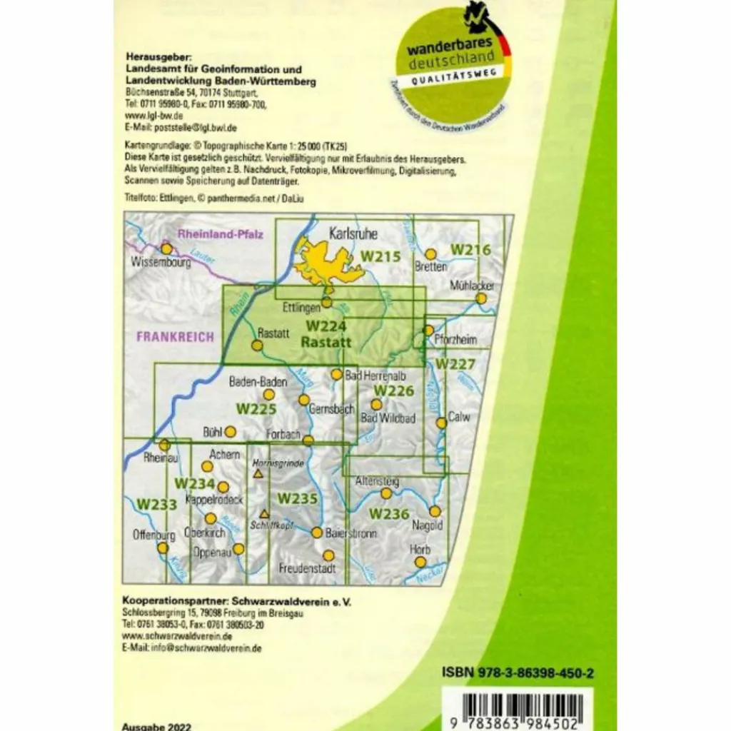 Wanderkarten Und Winterkarten|Wanderkarten Und Winterkarten*W224 WANDERKARTE 1:25 000 RASTATT