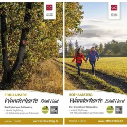 Wanderkarten Und Winterkarten|Wanderkarten Und Winterkarten*WANDERKARTE ROTHAARSTEIG SÜD / NORD. 1 : 50 000 - Wanderkarte