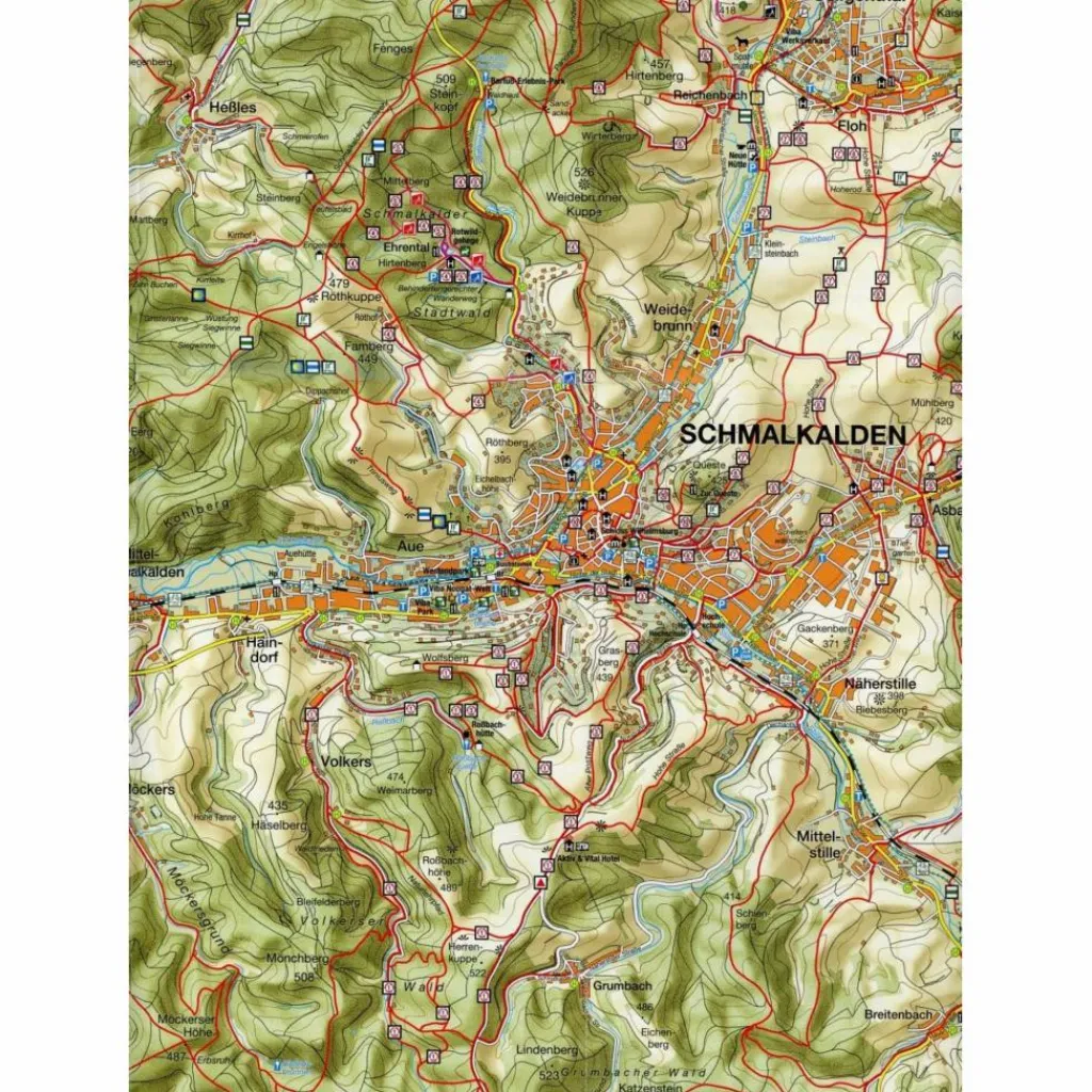 Wanderkarten Und Winterkarten|Wanderkarten Und Winterkarten*WANDERKARTE SCHMALKALDEN UND STEINBACH-HALLENBERG 1:30.000. - Wanderkarte