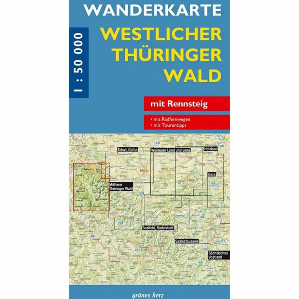 WANDERKARTE WESTLICHER THÜRINGER WALD 1 : 50 000 - Wanderkarte^ Wanderkarten Und Winterkarten|Wanderkarten Und Winterkarten