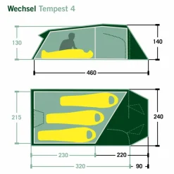 Wechsel 3-Personen-Zelte|3-Jahreszeiten-Zelte*TEMPEST 4 - Tunnelzelt