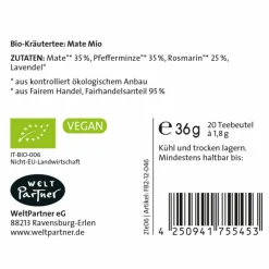 WELTPARTNER Verpflegung*MATE MIO KRÄUTERTEE BIO TEEBEUTEL